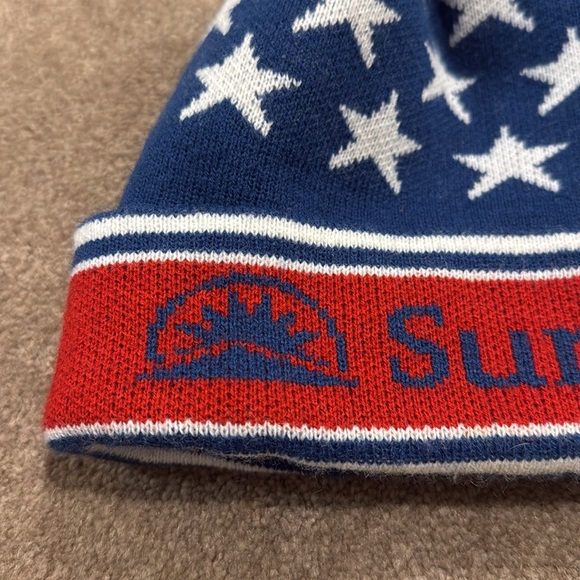 Red White & Blue Sunday River Pom Beanie - Picture 5 of 5